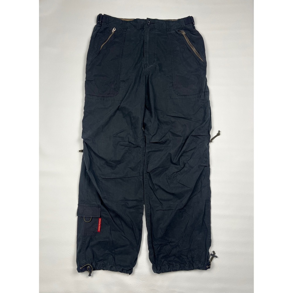Abercrombie & Fitch T-2083 Cargo Pants Mens L Black Distressed Paratrooper Y2K
